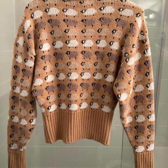 ZARA Jacquard Sheep Print Sweater - Picture 6 of 8